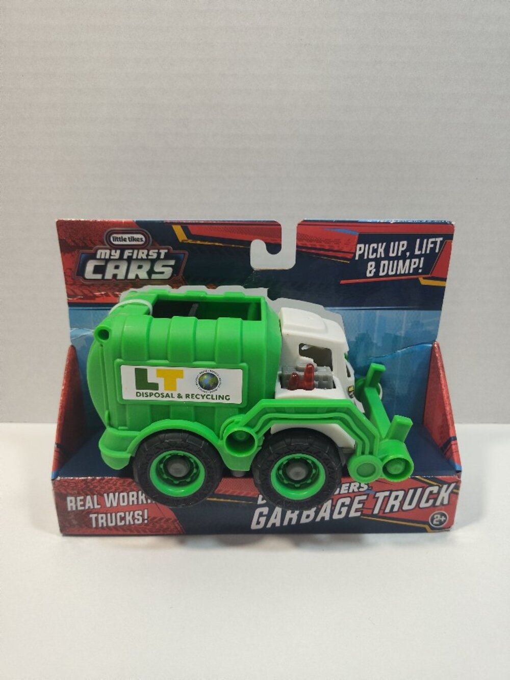 Little Tikes Dirt Diggers Real Working Garbage Truck Toy Green White Recycling